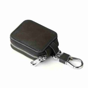Zipper Leather Elastic Pocket Case for All AirPods, Shockproof Casual Cover with Keychain Compatible with All AirPods